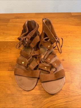 Dolce Vita Women’s Brown Gladiator Suede Lace-Up Sandals 8